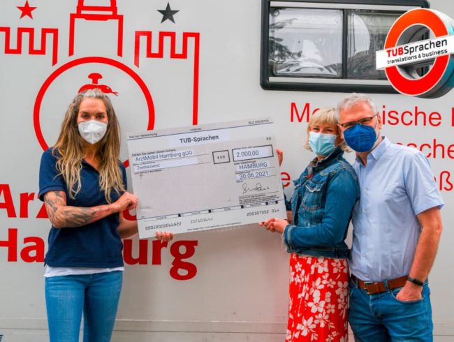Die Sprachschule TUB-Sprachen für Business-Englisch in Hamburg lief für ArztMobil Hamburg